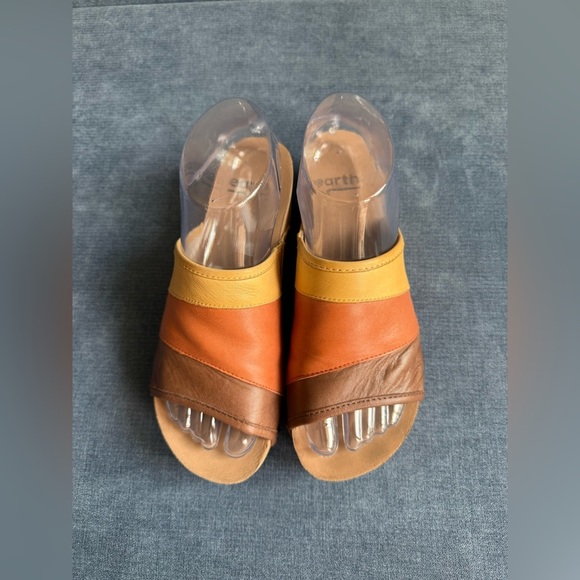 Earth Pine Tiga Platform Slip On Sandal Women’s SZ 6M Bat Brown Leather Neutral - Picture 4 of 13